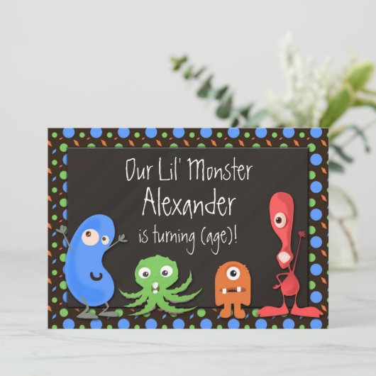 モンスターテーマIIIバースデーパーティ招待状 招待状 (スタンド正面)
