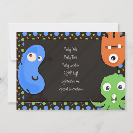 モンスターテーマIIIバースデーパーティ招待状 招待状 (裏面)