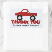 モンスタートラックありがとうごステッカー 長方形シール (バッグ)