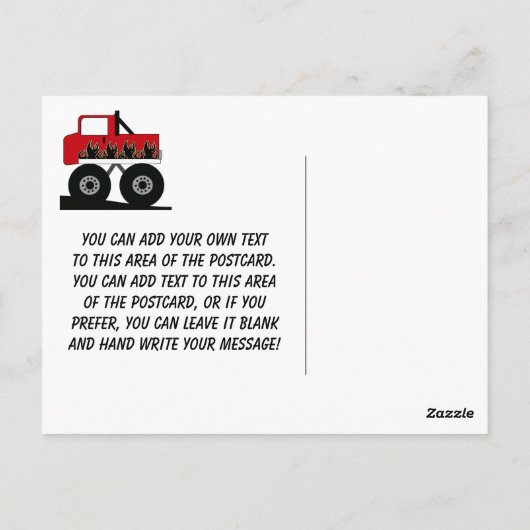 モンスタートラックありがとうはがき ポストカード (裏面)