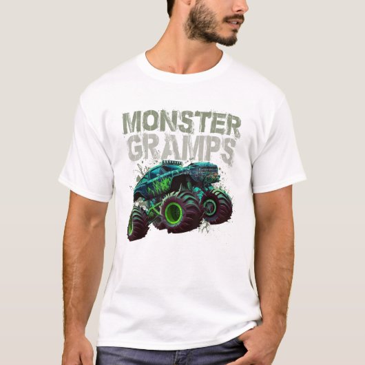 モンスタートラックおじいちゃん家族 Tシャツ (正面)