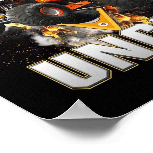 モンスタートラックおじさんモンスタートラックは私のジャムトラックである ポスター (角)