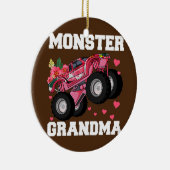 モンスタートラックおばあちゃんフローラ誕生日ボーイ祖母 セラミックオーナメント (右)