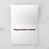 モンスタートラックおよびケーキの誕生日の週末カード カード (内部)