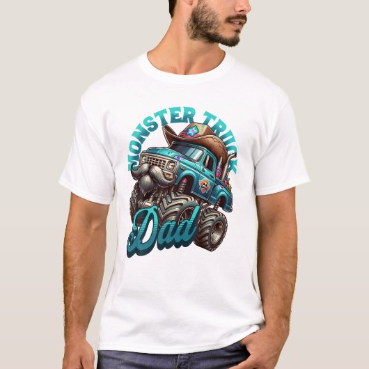 モンスタートラックお父さん 父の日 Tシャツ (正面)