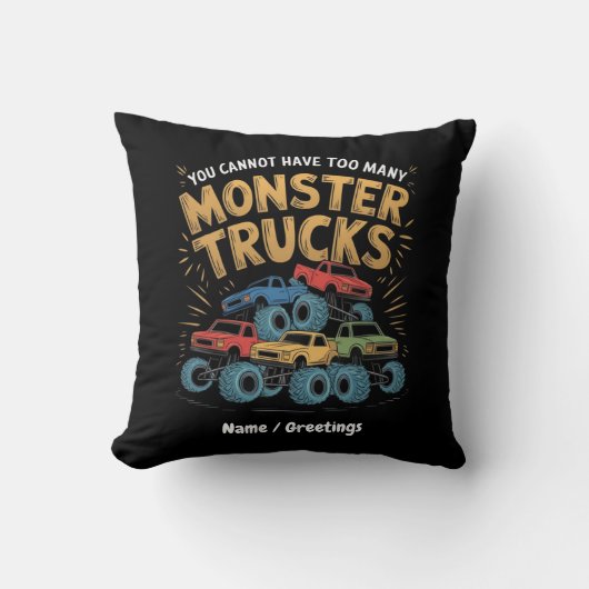 モンスタートラックが多すぎるはずがない クッション (正面)