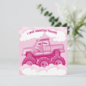 モンスタートラックが大好きなピンク 招待状 (スタンド正面)