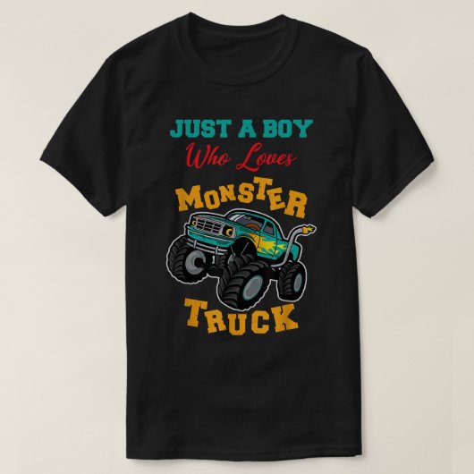 モンスタートラックが大好きな少年 Tシャツ (デザイン正面)