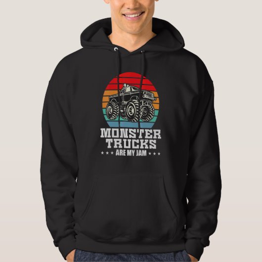 モンスタートラックが私のジャムレトロ パーカ (正面)