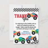 モンスタートラックが4速誕生日必要 サンキューカード (正面)