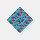 モンスタートラックとクリスマスツリーパターン スタンダードカクテルナプキン (角)