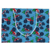 モンスタートラックとクリスマスツリーパターン ラージペーパーバッグ (裏面)