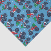 モンスタートラックとクリスマスツリーパターン 薄葉紙 (詳細)