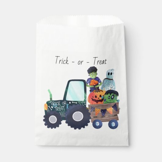 モンスタートラックのハロウィンお菓子入れ袋 フェイバーバッグ (正面)