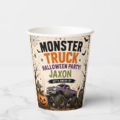 モンスタートラックのハロウィンお誕生日おめでとう 紙コップ (裏面)
