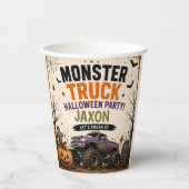 モンスタートラックのハロウィンお誕生日おめでとう 紙コップ (正面)