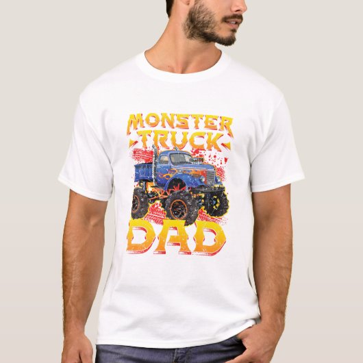 モンスタートラックのパパ お父さん Tシャツ (正面)