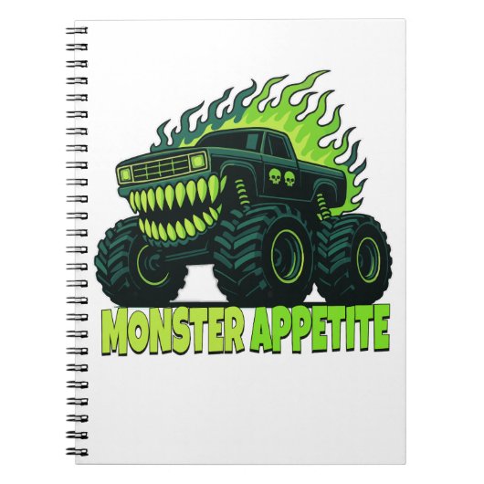 モンスタートラックのホラー炎 ノートブック (正面)