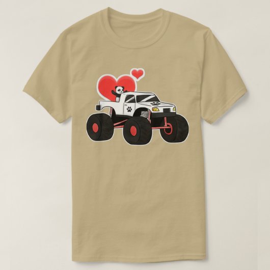 モンスタートラックのマッスルカーアメージングパンダ2 Tシャツ (デザイン正面)