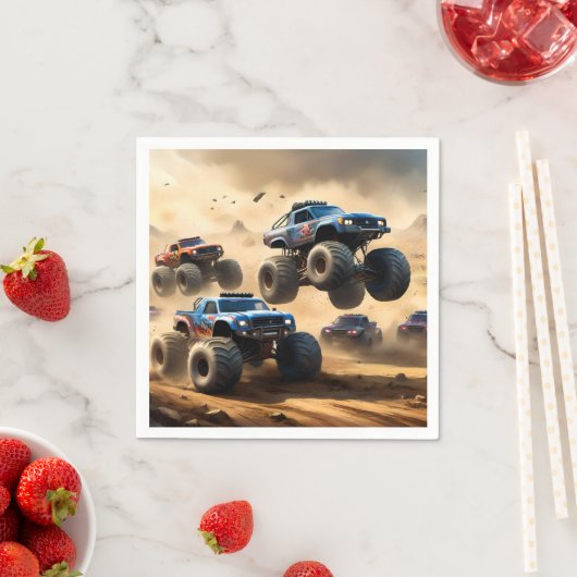 モンスタートラックのメイヘム スタンダードカクテルナプキン (インサイチュ)