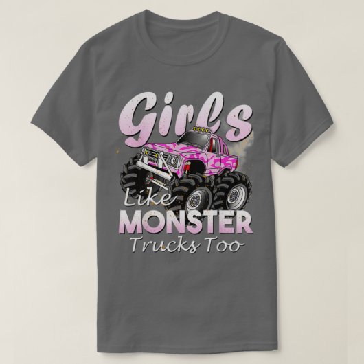 モンスタートラックの女の子もモンスター好き誕生日 Tシャツ (デザイン正面)
