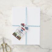 モンスタートラックの子供の誕生日パーティーに来てくれてありがとう ギフトタグ (より糸付き)