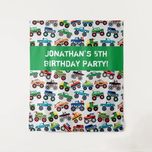 モンスタートラックの子供 タペストリー (正面)