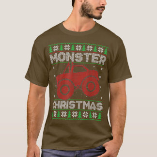 モンスタートラックの恋人クリスマスライト醜いモンスタークリス Tシャツ