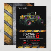 モンスタートラックの招待状 招待状 (正面/裏面)