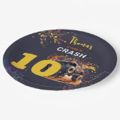 モンスタートラックの暗い誕生日をクラッシュする準備ができている ペーパープレート (アングル)