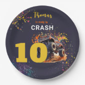 モンスタートラックの暗い誕生日をクラッシュする準備ができている ペーパープレート (正面)
