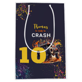 モンスタートラックの暗い誕生日をクラッシュする準備ができている ミディアムペーパーバッグ