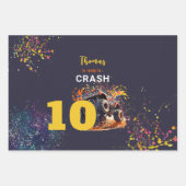 モンスタートラックの暗い誕生日をクラッシュする準備ができている ラッピングペーパーシート (正面)