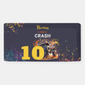 モンスタートラックの暗い誕生日をクラッシュする準備ができている 横断幕 (横)