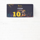 モンスタートラックの暗い誕生日をクラッシュする準備ができている 横断幕 (インサイチュ)