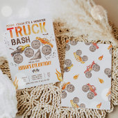 モンスタートラックの男の子の誕生日パーティー 招待状