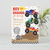 モンスタートラックの男の子の誕生日招待状 招待状 (スタンド正面)