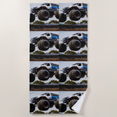 モンスタートラックの発射 ビーチタオル (正面)