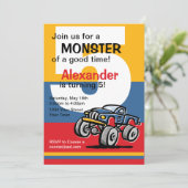 モンスタートラックの第5誕生日 招待状 (スタンド正面)