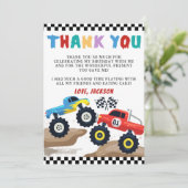 モンスタートラックの誕生日お礼カード サンキューカード (スタンド正面)