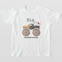 モンスタートラックの誕生日が必要FOURスピードキッズ Tシャツ