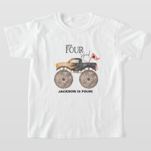 モンスタートラックの誕生日が必要FOURスピードキッズ Tシャツ