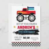 モンスタートラックの誕生日の招待状 招待状