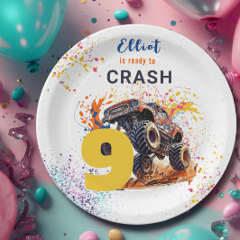 モンスタートラックの誕生日をお祝いしよう ペーパープレート