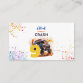 モンスタートラックの誕生日をクラッシュする準備ができている エンクロージャーカード (裏面)