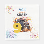 モンスタートラックの誕生日をクラッシュする準備ができている スタンダードランチョンナプキン (正面)