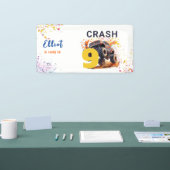 モンスタートラックの誕生日をクラッシュする準備ができている 横断幕 (トレードショー)