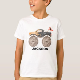 モンスタートラックの誕生日キッズTシャツ Tシャツ