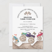 モンスタートラックの誕生日バッシュ招待状 招待状 (正面)