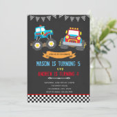 モンスタートラックの誕生日パーティーの招待状 招待状 (スタンド正面)